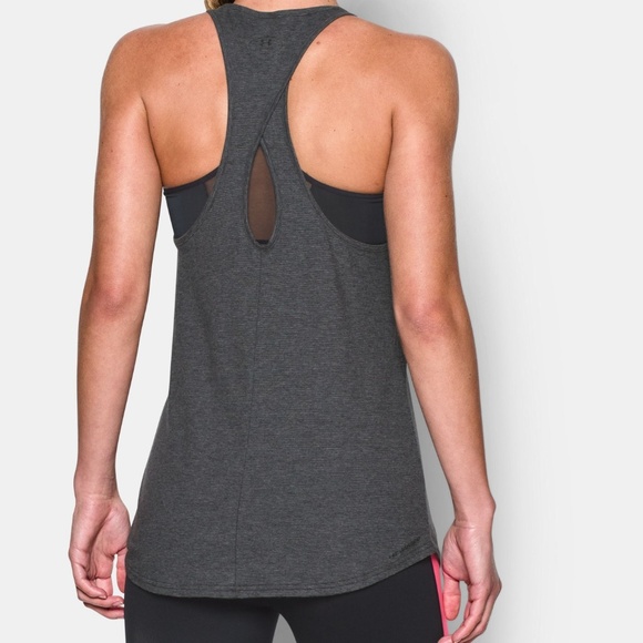 UNDER ARMOUR Striped Microthread Racerback Tank - Picture 3 of 5